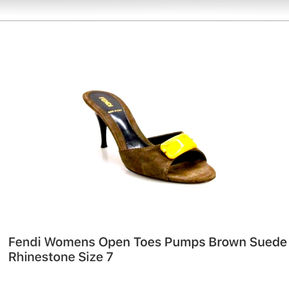 🔥🔥”FENDI”🔥🔥SUEDE🔥🔥OPEN TOE KITTEN HEEL🔥🔥